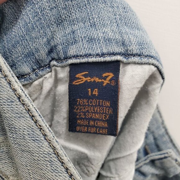 Seven7 Woman's Light Wash Embellished Pocket Flare Leg‎ Denim Jeans Plus Size 14 - Picture 4 of 7